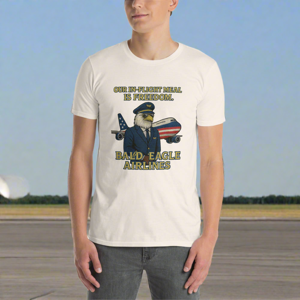 Bald Eagle Airlines Graphic Freedom Airplane T-Shirt