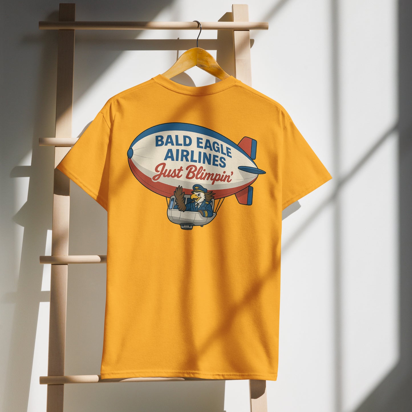 yellow just blimpin t-shirt bald eagle airlines