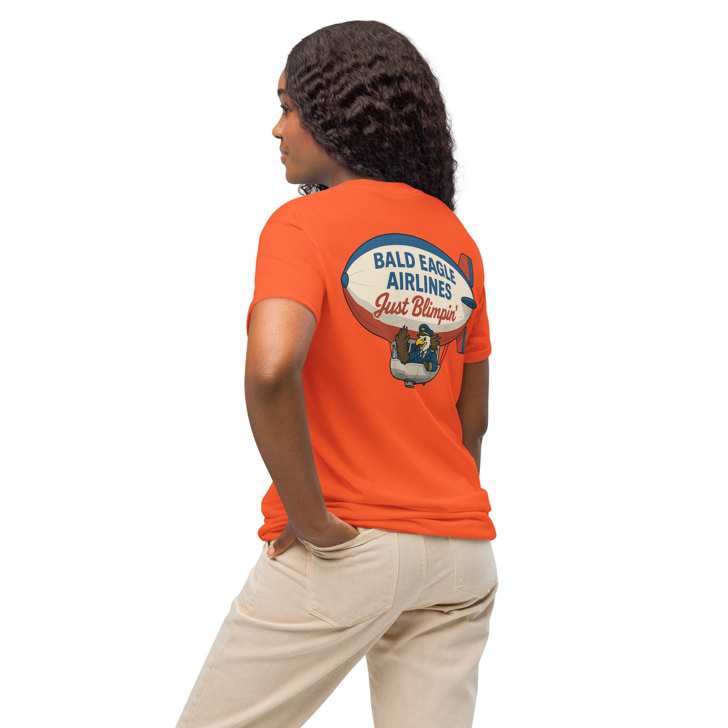 orange just blimpin tshirt bald eagle airlines