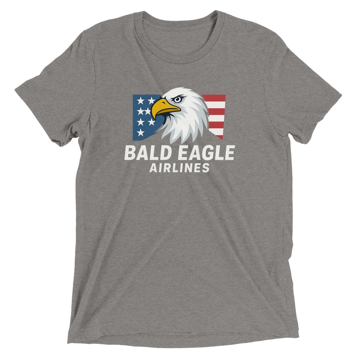 Product mockup in grey bald eagle airlines tee