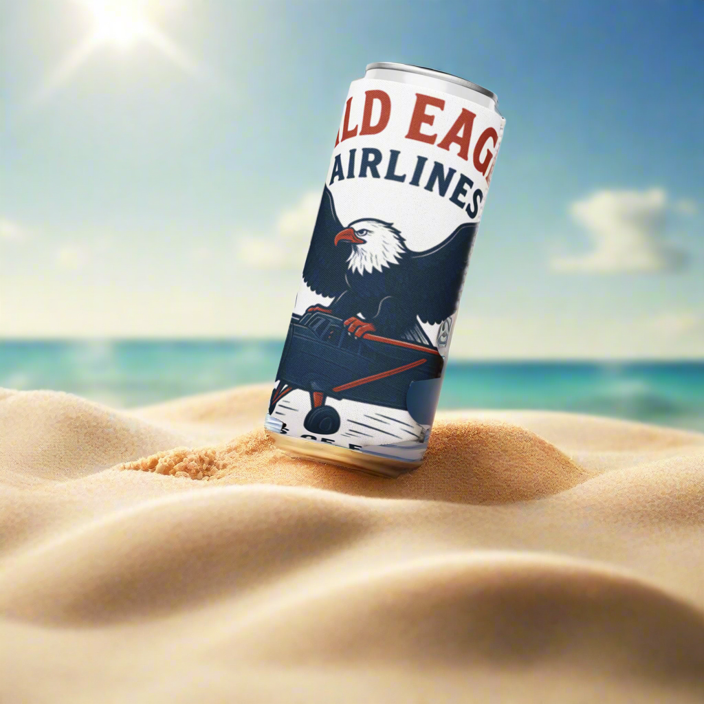 Bald Eagle Airlines Graphic can koozie patriotic beer can holder 