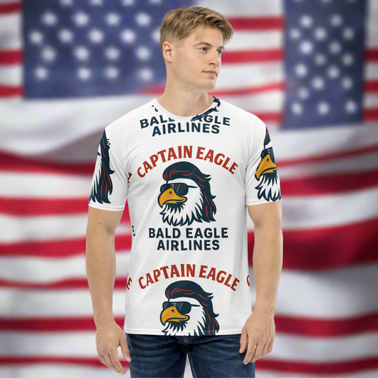Bald Eagle Airlines Graphic Eagle USA  T-Shirt